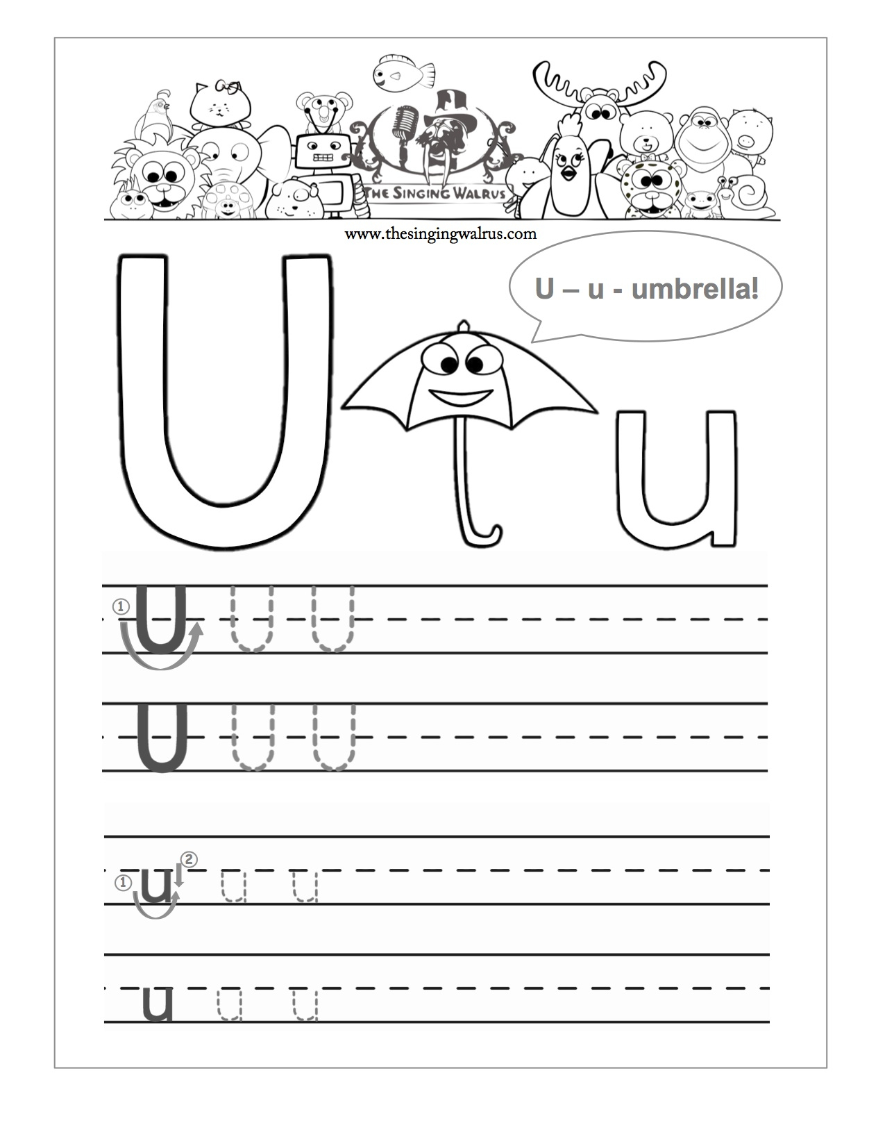 Letter U Worksheets. Common Worksheets Letter U Worksheet throughout Letter U Worksheets Handwriting Kindergarten