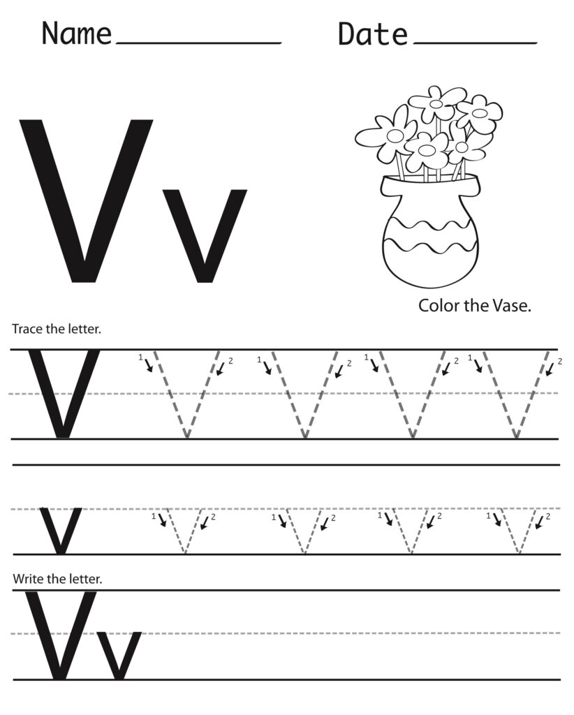 Letter V Worksheets To Print | Activity Shelter Pertaining To V Letter Worksheets