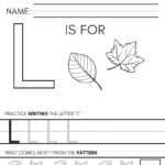 Letter Worksheets For Kindergarten Handwriting And L Pdf Pertaining To Letter L Worksheets Pdf