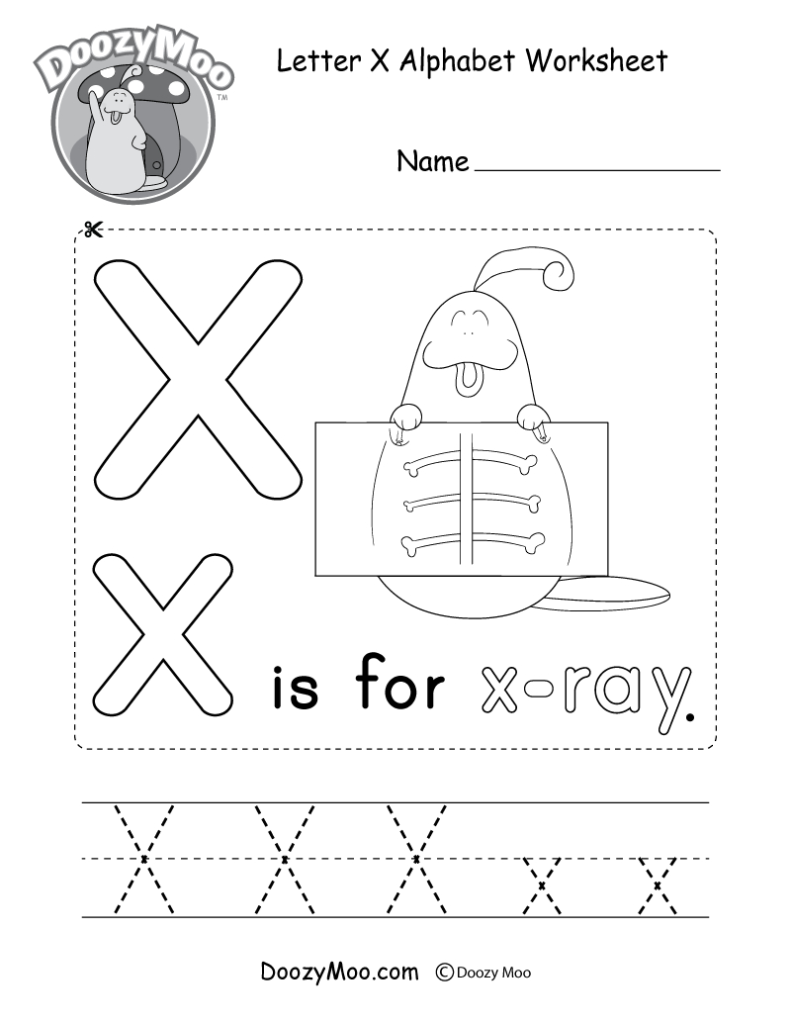 Letter X Alphabet Activity Worksheet   Doozy Moo Pertaining To X Letter Worksheets