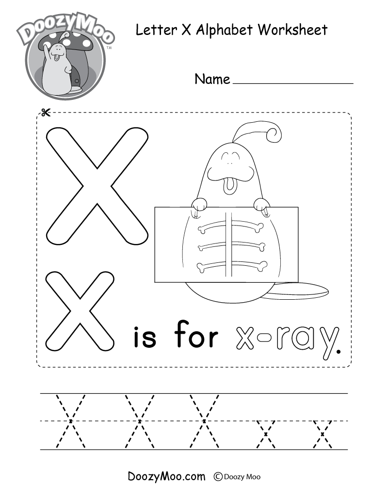 Letter X Alphabet Activity Worksheet - Doozy Moo pertaining to X Letter Worksheets