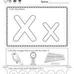 Letter X Coloring Worksheet   Free Kindergarten English In X Letter Worksheets