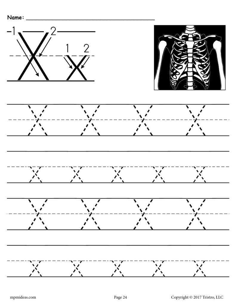 Letter X Learning Worksheets For Kids Kittybabylove Com throughout Letter X Worksheets Printable