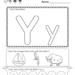Letter Y Coloring Worksheet   Free Kindergarten English Pertaining To Letter Y Worksheets Free