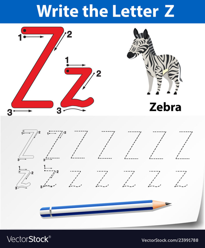 Letter Z Tracing Alphabet Worksheets For Letter Z Worksheets Free