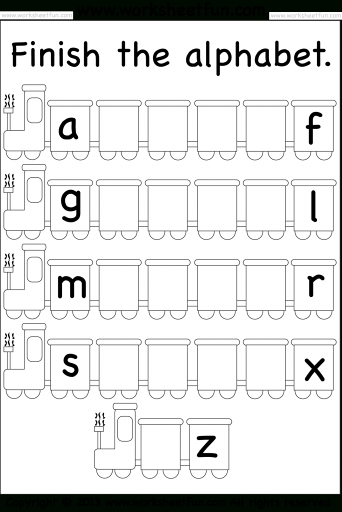 Letters Missing Free Printable Worksheets Az For Intended For A Z Alphabet Worksheets Kindergarten