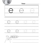 Lowercase Letter "e" Tracing Worksheet   Doozy Moo With Regard To Letter E Worksheets Lowercase