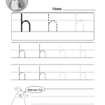 Lowercase Letter "h" Tracing Worksheet   Doozy Moo Throughout Alphabet Worksheets H