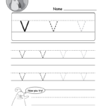 Lowercase Letter "v" Tracing Worksheet   Doozy Moo Pertaining To Letter V Worksheets Printable