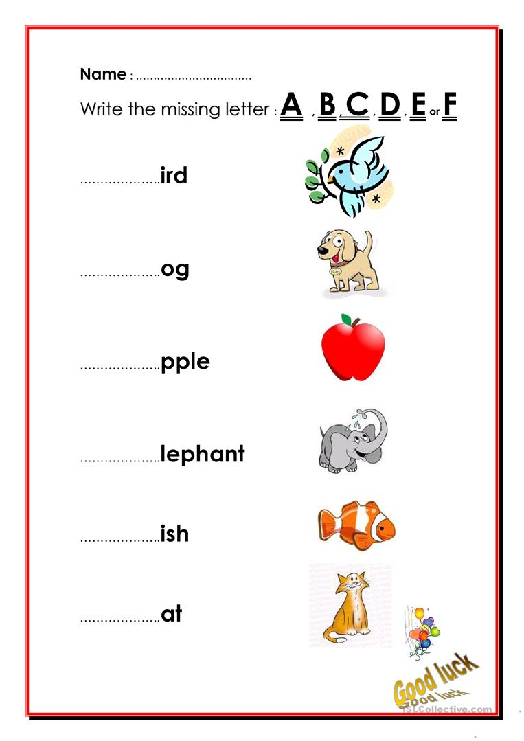 Missing Letters - English Esl Worksheets for Alphabet Missing Worksheets