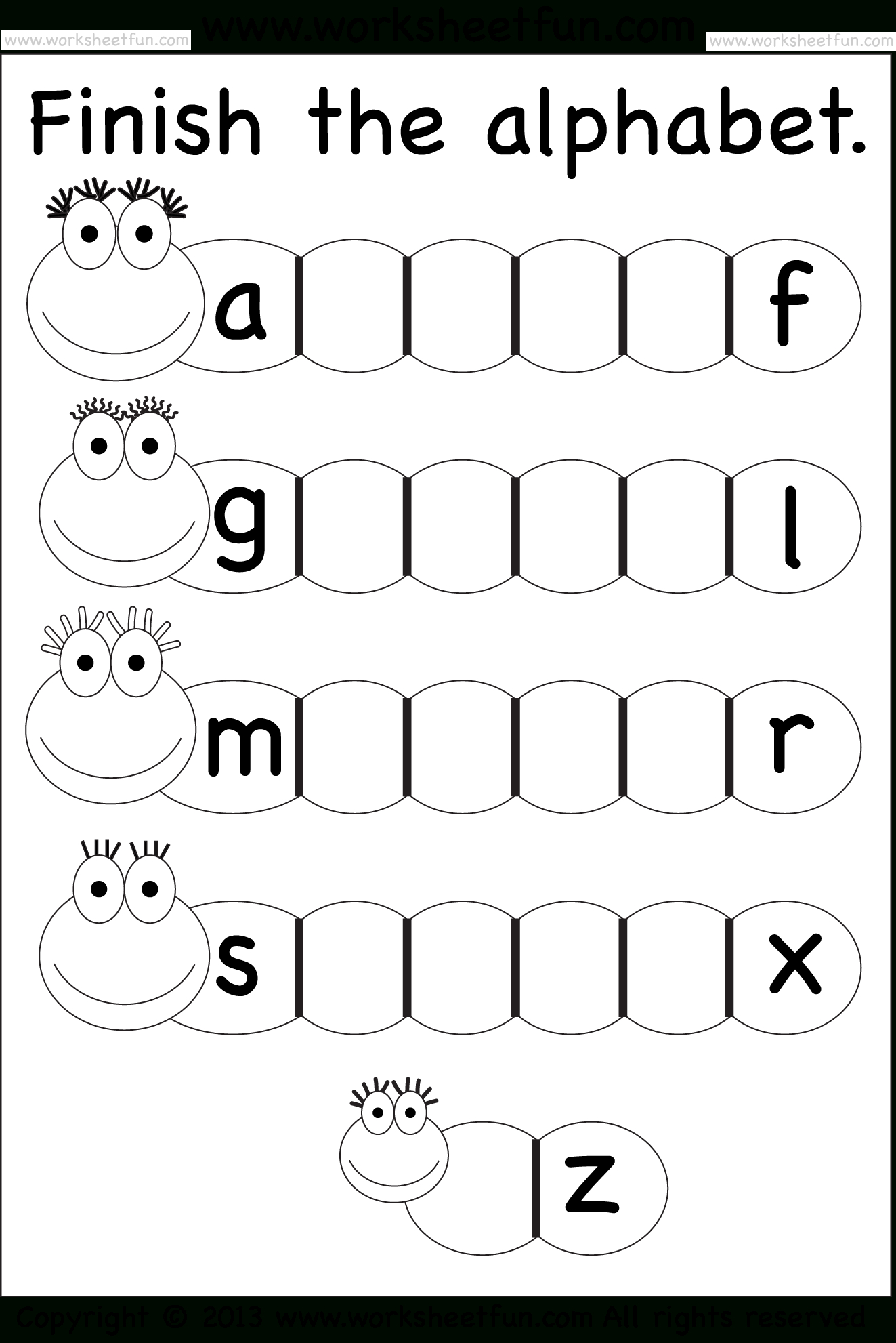 Missing Lowercase Letters – Missing Small Letters for Alphabet Worksheets Grade 1