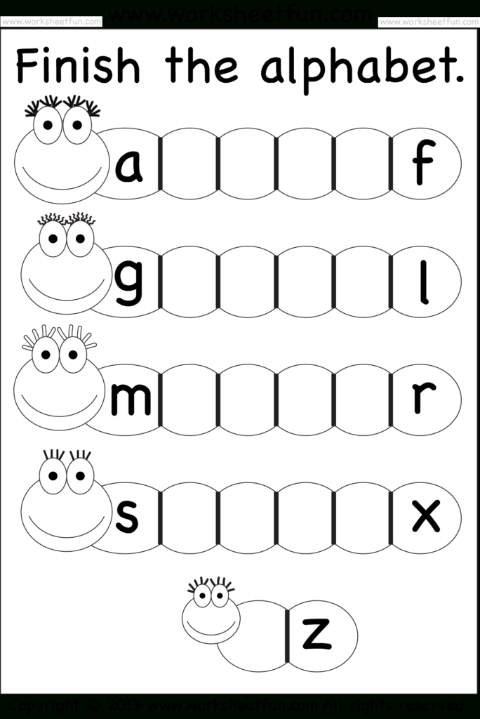 Missing Lowercase Letters – Missing Small Letters Within Alphabet Worksheets Printable