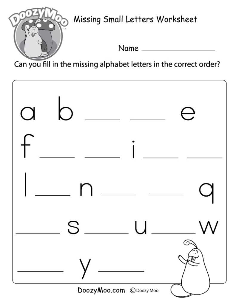 Missing Small Letters Worksheets (Free Printable)   Doozy Moo Regarding Letter S Worksheets