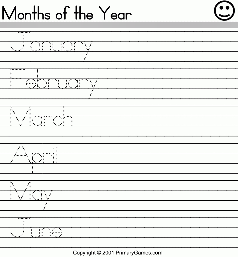 Months Of The Year Activity Pages - Primarygames - Free regarding Free Alphabet Worksheets For 1St Grade