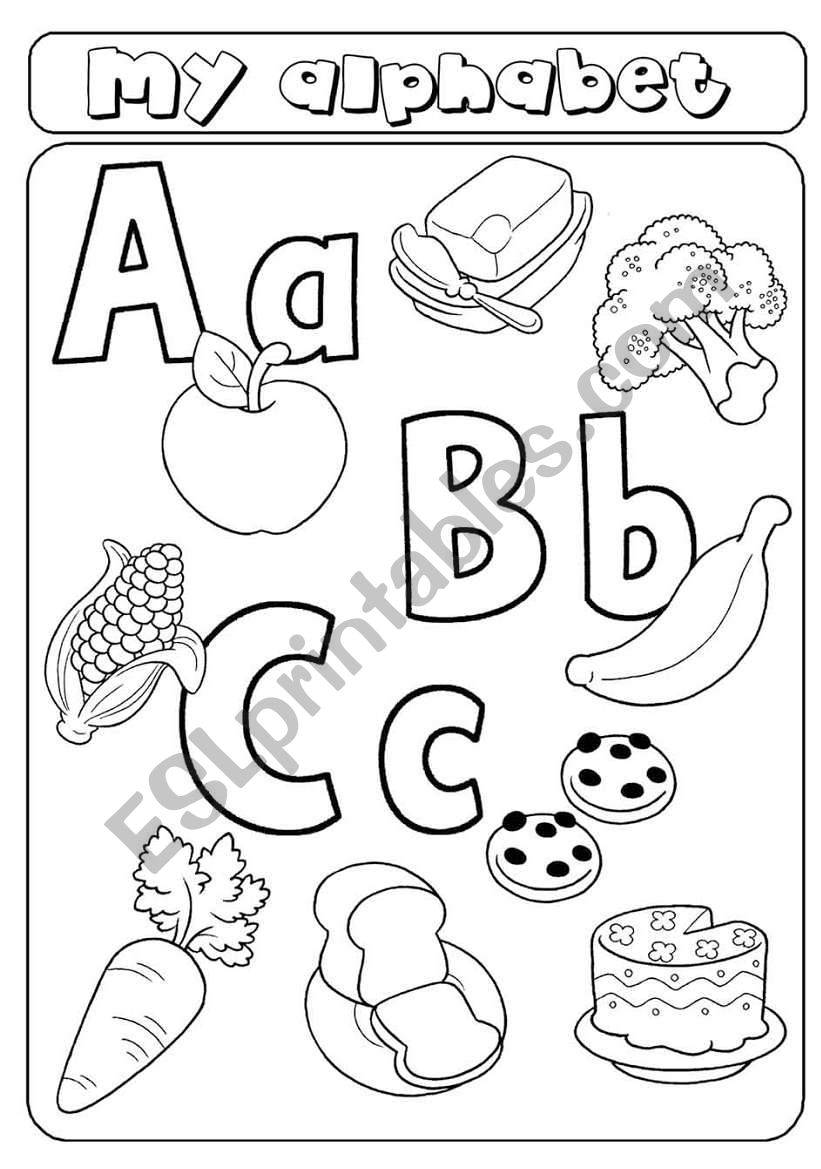 My Alphabet - Letters A B C - Food - Esl Worksheetasia1978 with Letter I Alphabet Worksheets