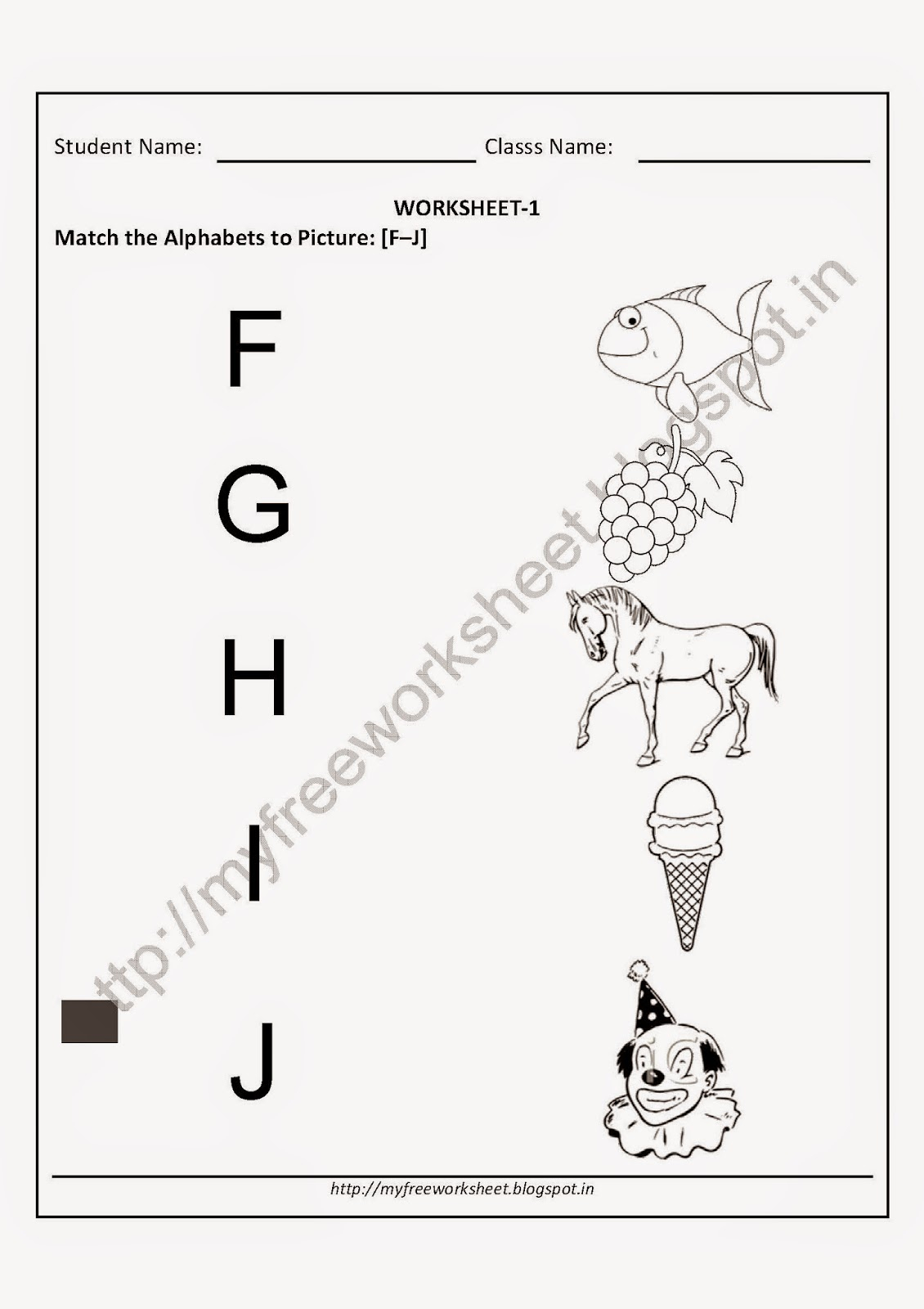 My Free Worksheet: Free Printable Worksheets For Nursery for Alphabet Matching Worksheets For Nursery