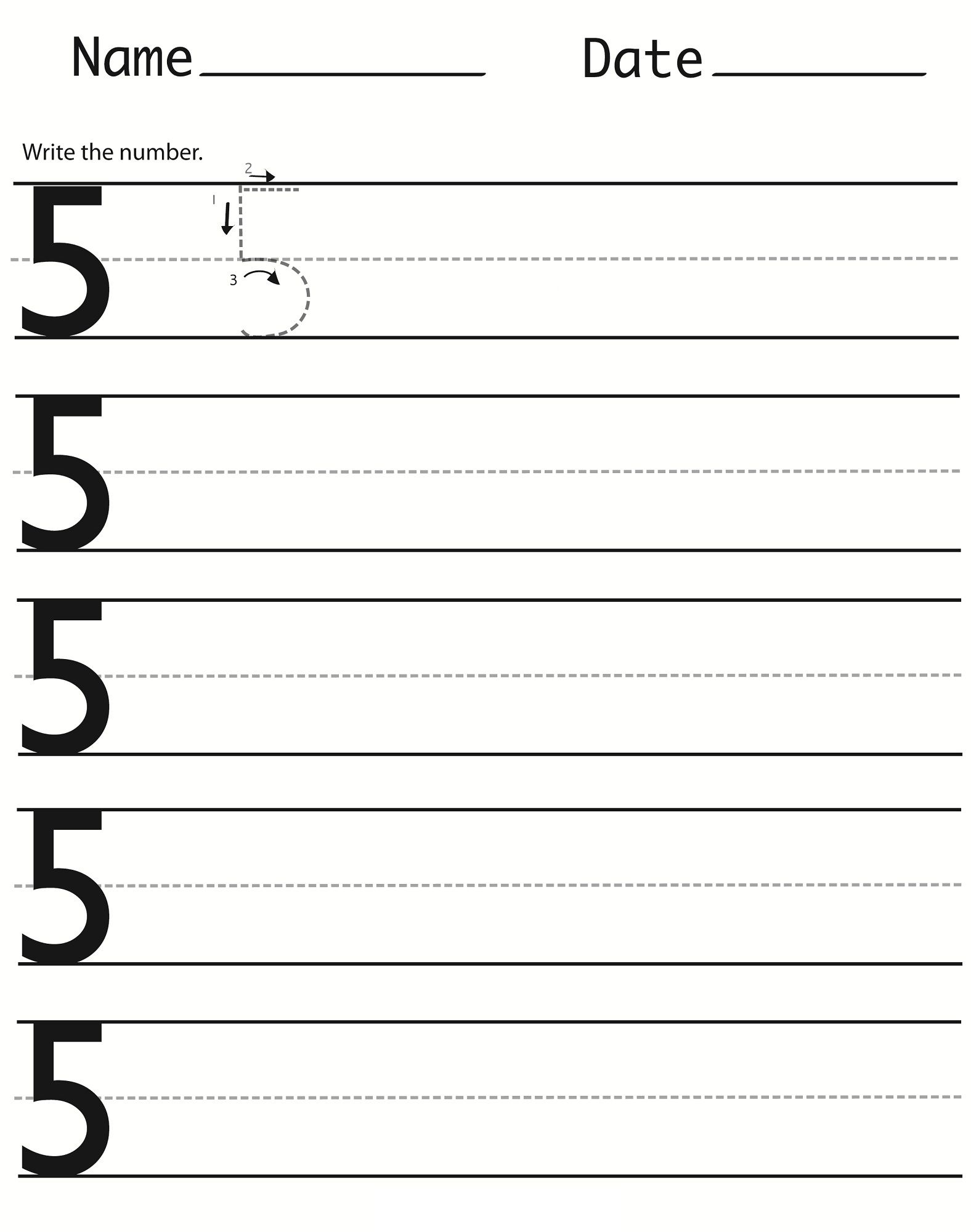 Number 5 Worksheets For Children | Writing Worksheets regarding Letter 5 Worksheets