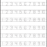 Number Tracing 1 10   Worksheet | Kindergarten Worksheets With Grade 1 Alphabet Tracing Worksheets