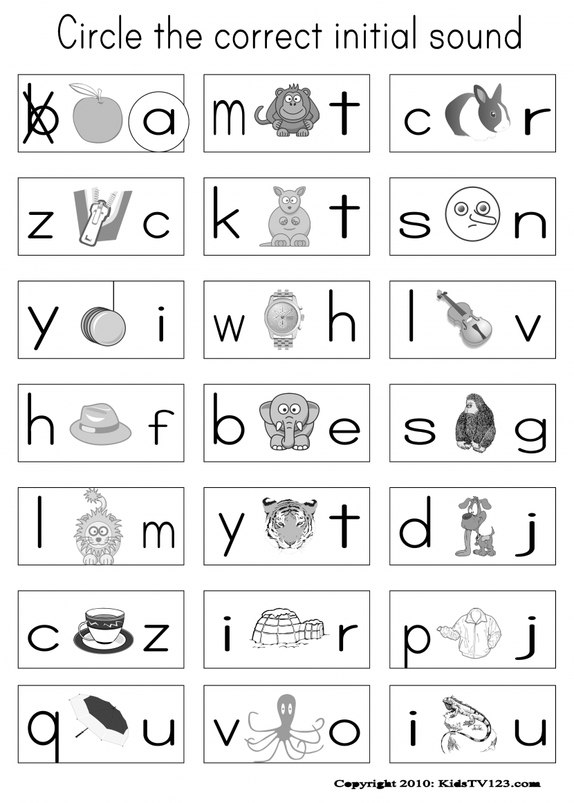 Phonics Worksheets For Kindergarten Free Koogra in Alphabet Worksheets Esl Pdf