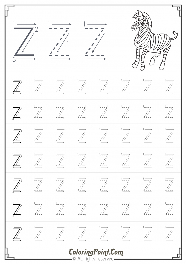 Pin On Kindergarten Tracing Letters Worksheets intended for Letter Z Worksheets Free