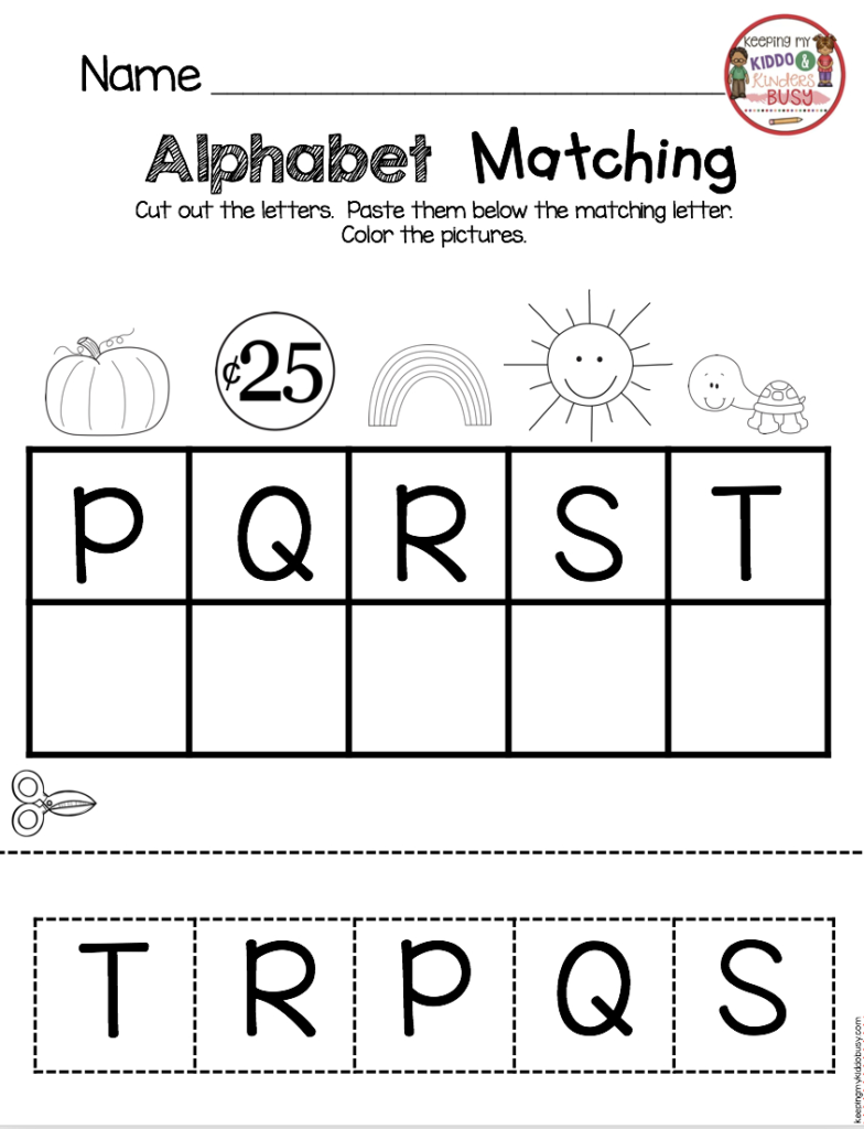 Pin On M With Letter Matching Worksheets Cut And Paste