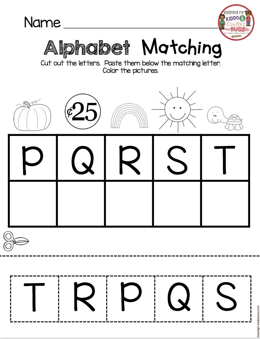 Pin On M with Letter Matching Worksheets Cut And Paste