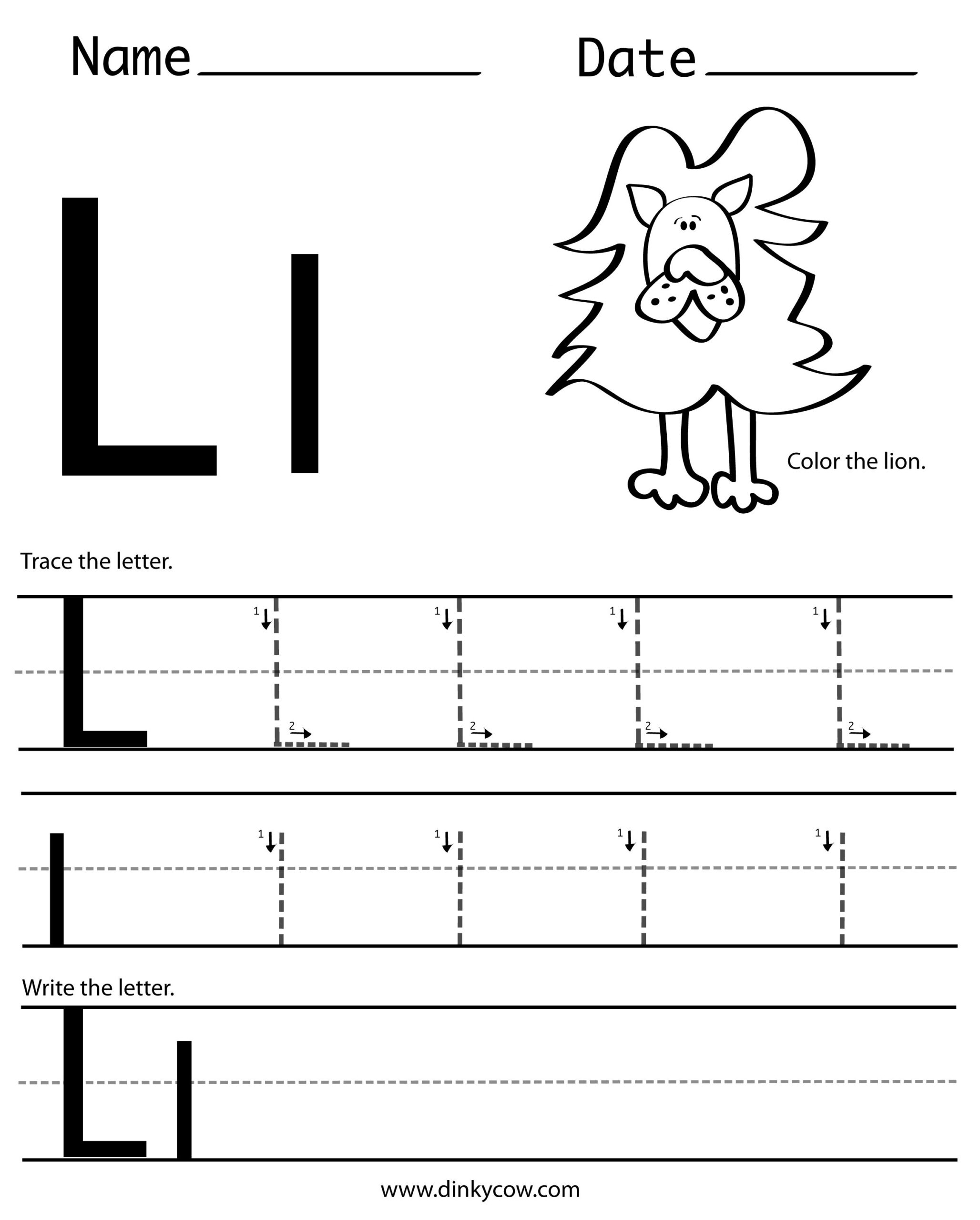 Pinkate Miller On Letter L | Handwriting Practice intended for Letter L Worksheets For Toddlers