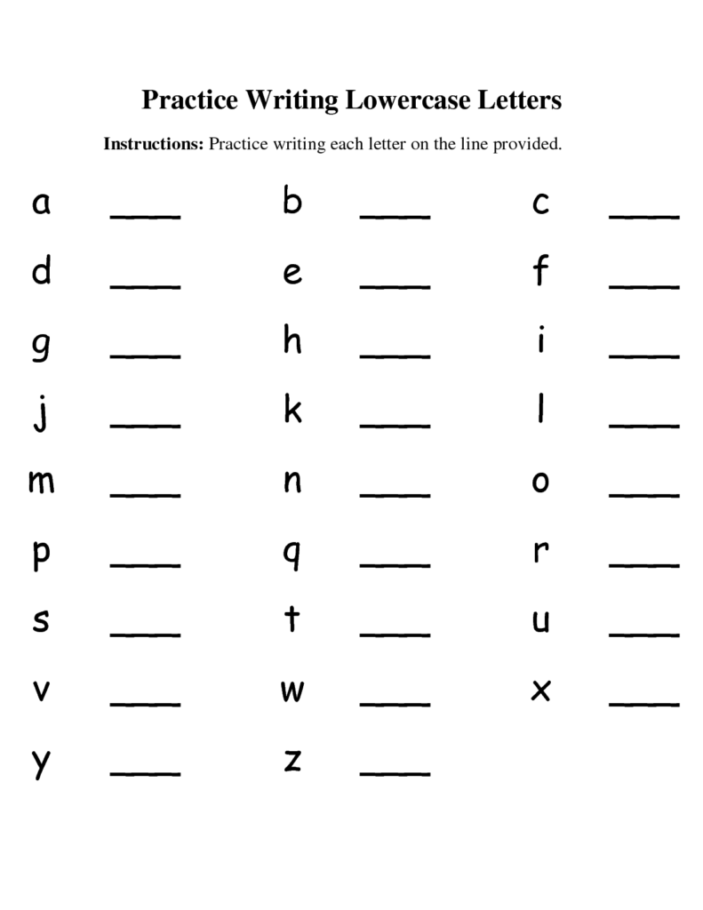 Practice Writing Lowercase Letters Worksheet | Practice Within Alphabet Worksheets Doc