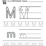 Preschoolers Can Color In The Letter M And Then Trace It Throughout Preschool Alphabet M Worksheets