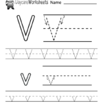 Preschoolers Can Color In The Letter V And Then Trace It Intended For V Letter Worksheets