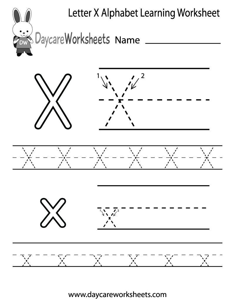 Preschoolers Can Color In The Letter X And Then Trace It with Letter X Worksheets For Prek