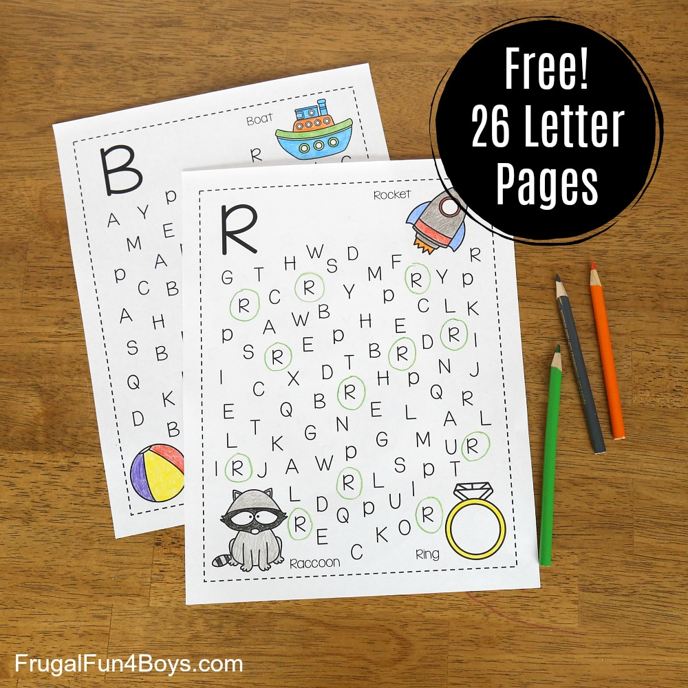 Printable Alphabet Letter Search And Find Pages - Frugal Fun in Alphabet Search Worksheets