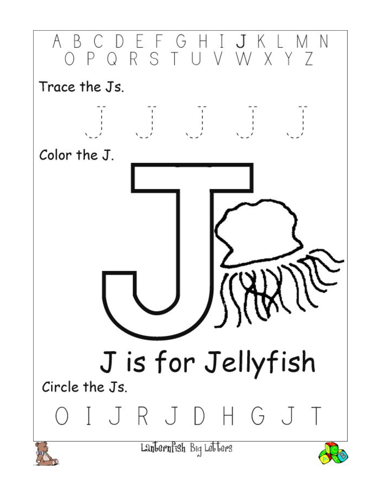 Printable Letter J Worksheets For Kindergarten | Loving for J Letter Worksheets