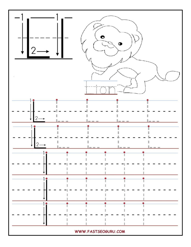 Printable Letter L Tracing Worksheets For Preschool Throughout Letter L Worksheets Printable