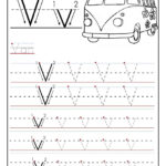 Printable Letter V Tracing Worksheets For Preschool With Preschool Alphabet V Worksheets