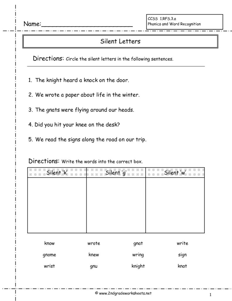 Second Grade Phonics Worksheets And Flashcards Intended For Letter E Worksheets For Grade 2