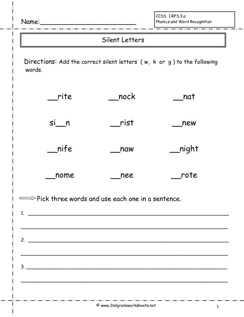 Second Grade Phonics Worksheets And Flashcards Within Letter E Worksheets For Grade 2