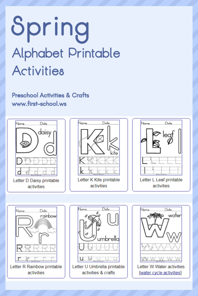 Spring Alphabet Theme Printable Activities: Poster, Coloring For Alphabet Worksheets Sparklebox