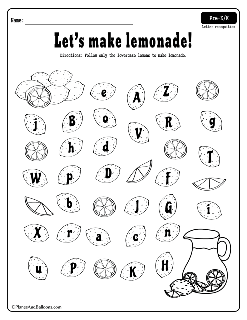 Summer Lemonade Fun: Letter Recognition Worksheets Pdf Set intended for Letter S Worksheets For Kindergarten Pdf