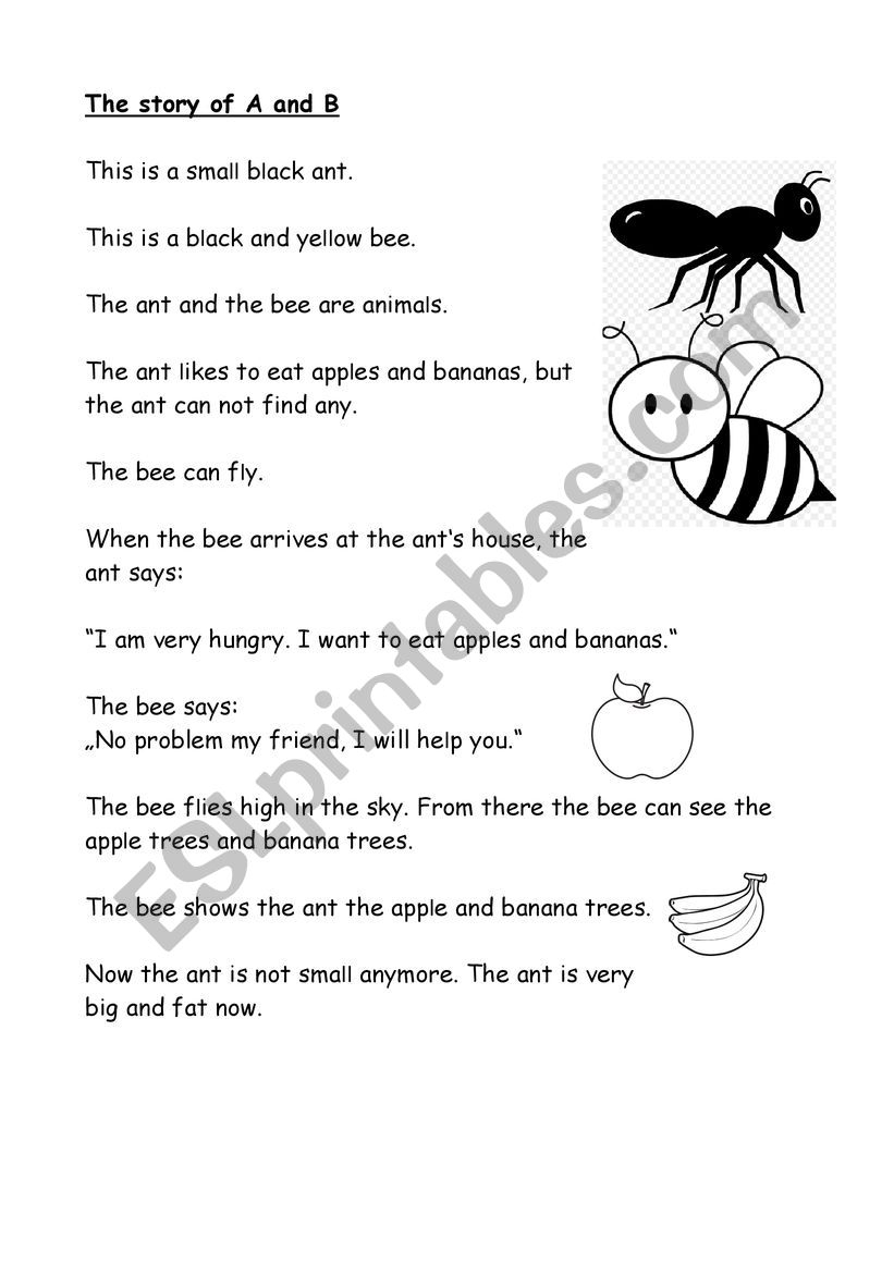 The A And B Story. Learn To Read With A Simple Story Using pertaining to Alphabet Stories Worksheets