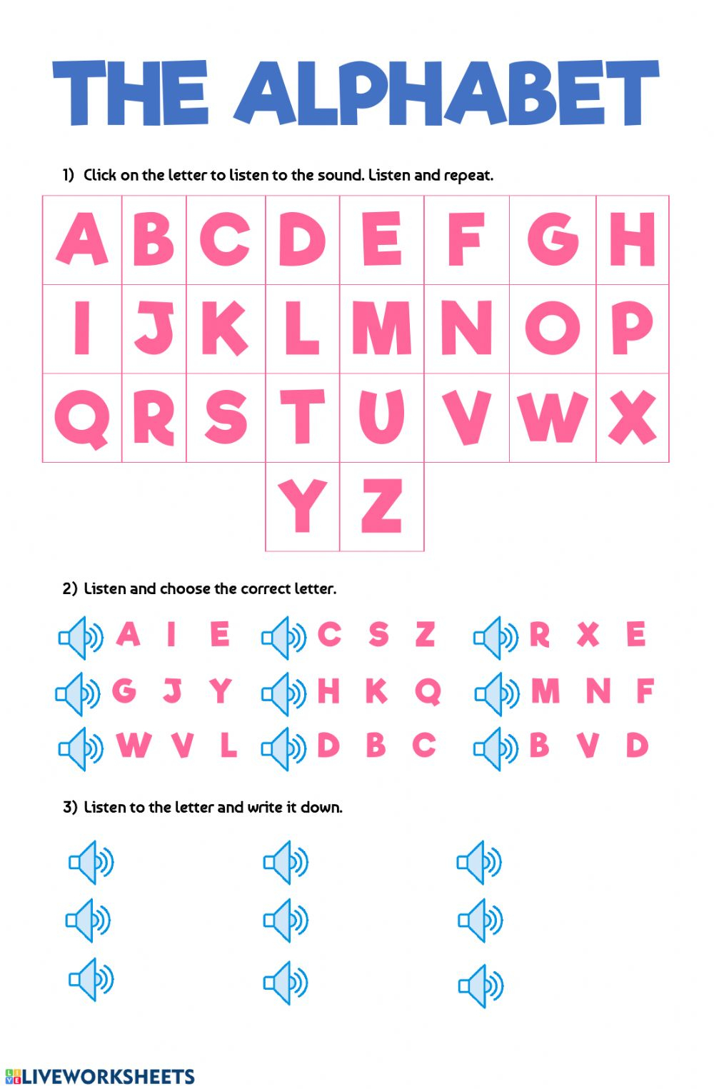 The Alphabet: Alphabet Worksheet throughout The Alphabet Worksheets Esl