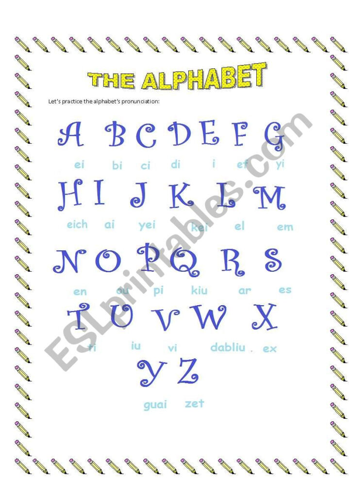 The Alphabet   Esl Worksheetyoselaina Throughout Alphabet Spanish Worksheets