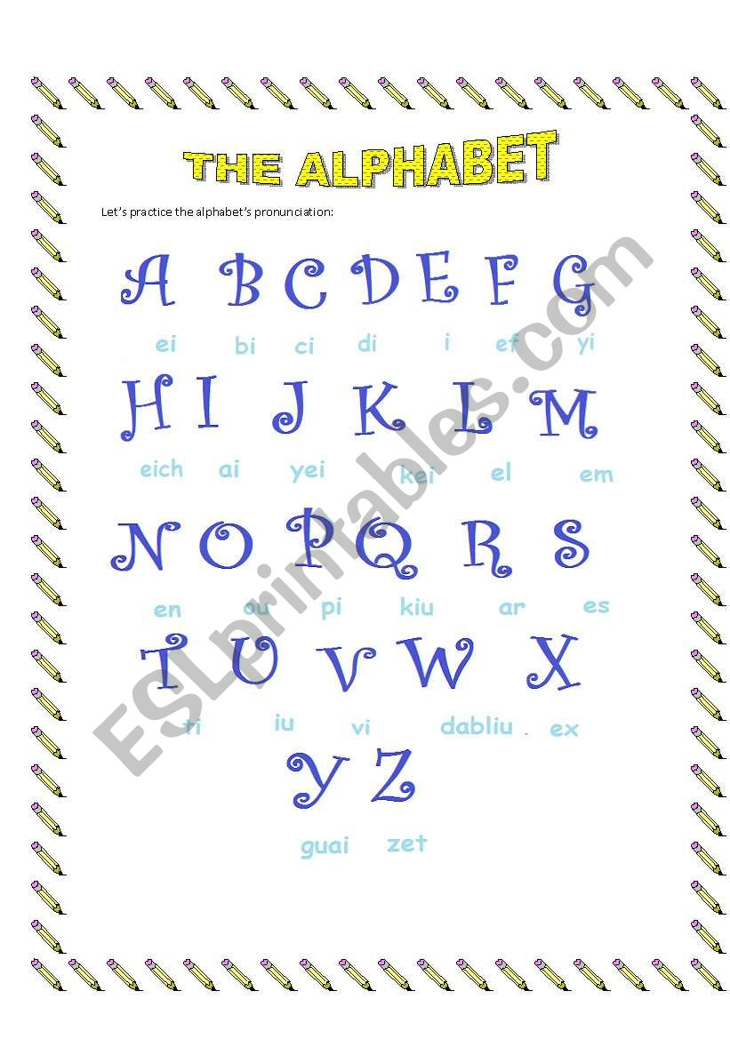 The Alphabet - Esl Worksheetyoselaina throughout Alphabet Spanish Worksheets