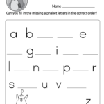 The Alphabet Is Missing A Few Letters In This Free Worksheet With Regard To Alphabet Missing Worksheets