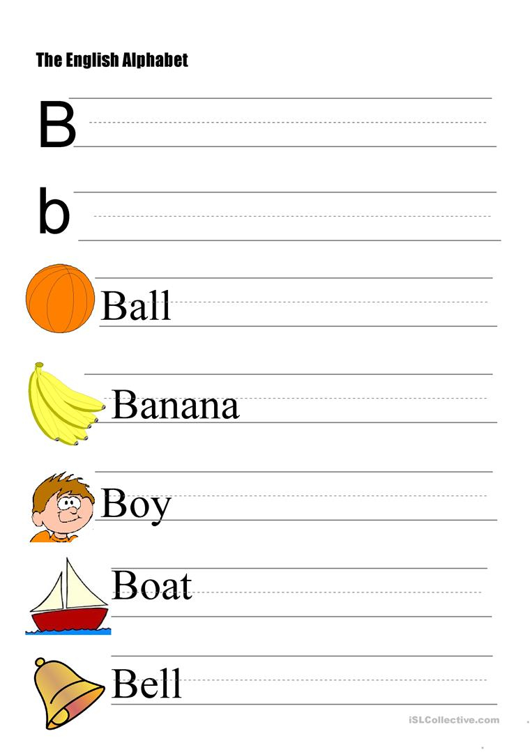 The Alphabet - Letter B - English Esl Worksheets regarding Letter B Alphabet Worksheets