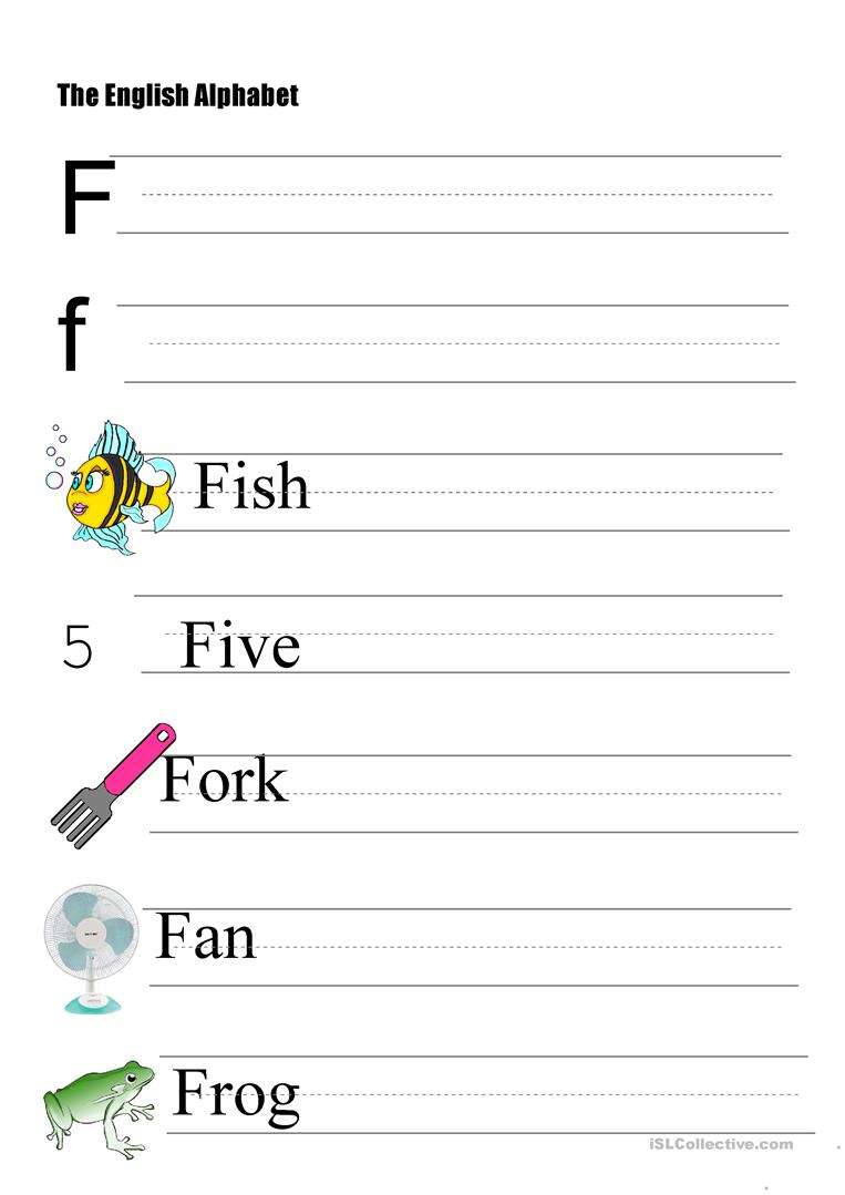 The Alphabet - Letter F - English Esl Worksheets for F Letter Worksheets