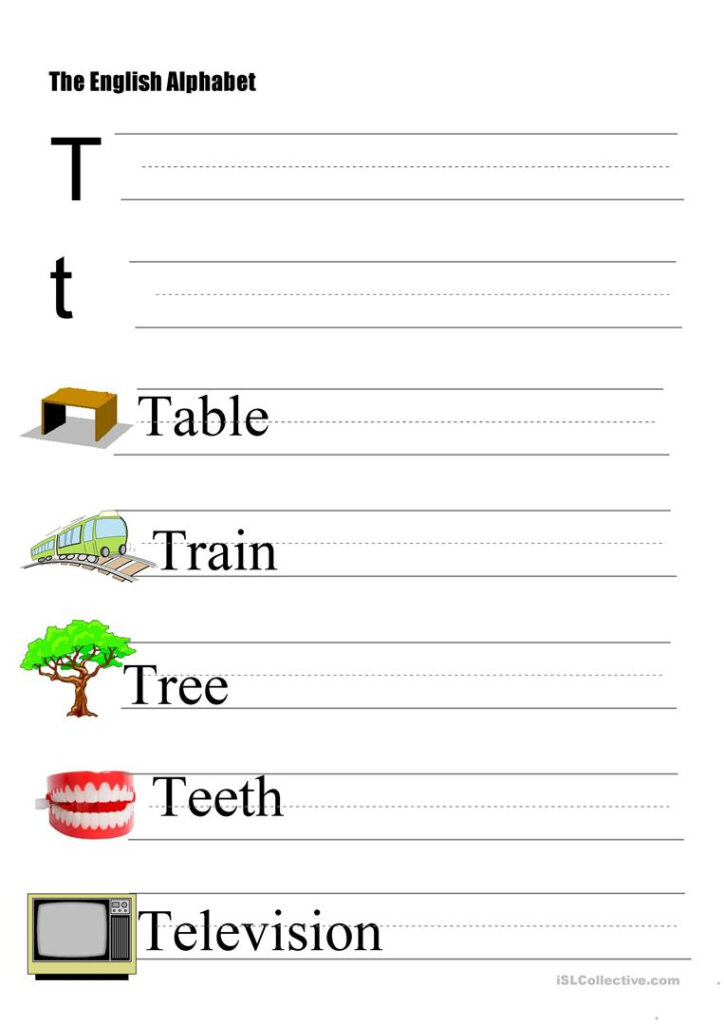 The Alphabet   Letter T   English Esl Worksheets Pertaining To T Letter Worksheets