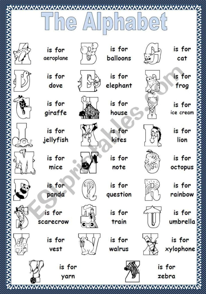 The English Alphabet   Esl Worksheetblanca Throughout Alphabet Worksheets English