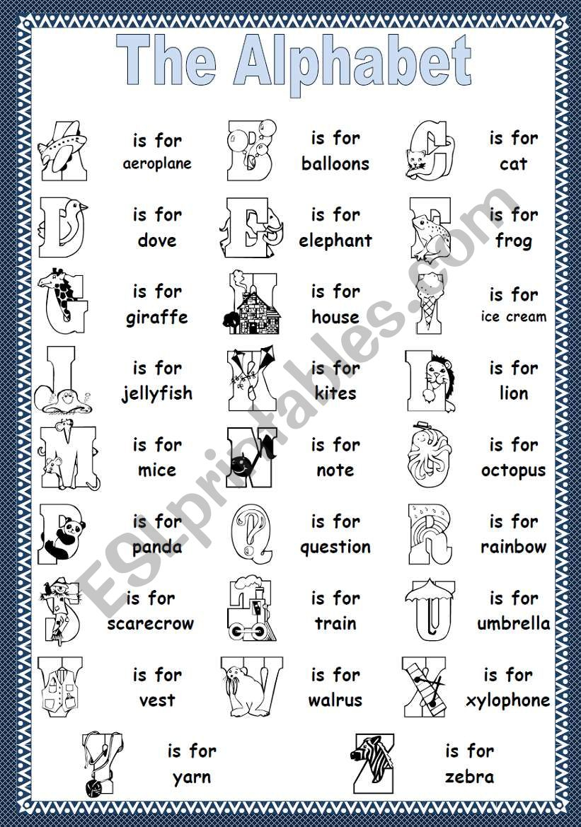The English Alphabet - Esl Worksheetblanca throughout Alphabet Worksheets English