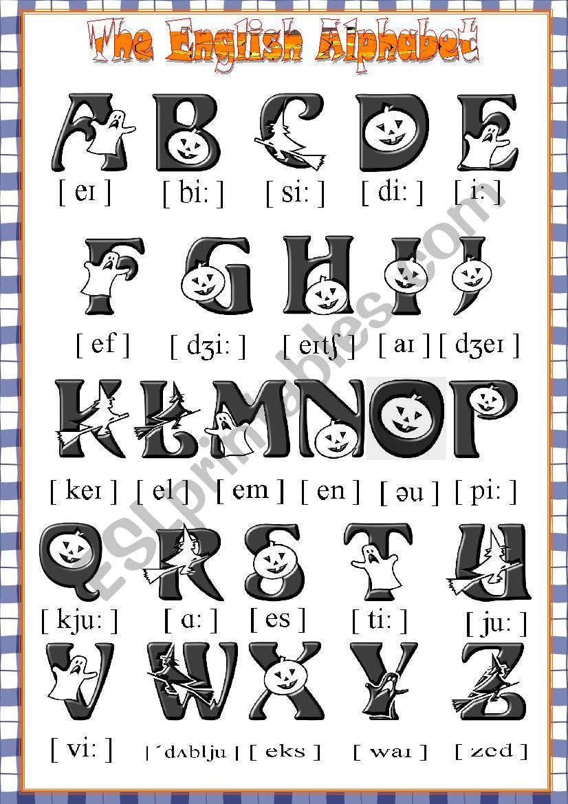 The English Halloween Alphabet Poster - Esl Worksheetkrümel pertaining to Alphabet Halloween Worksheets